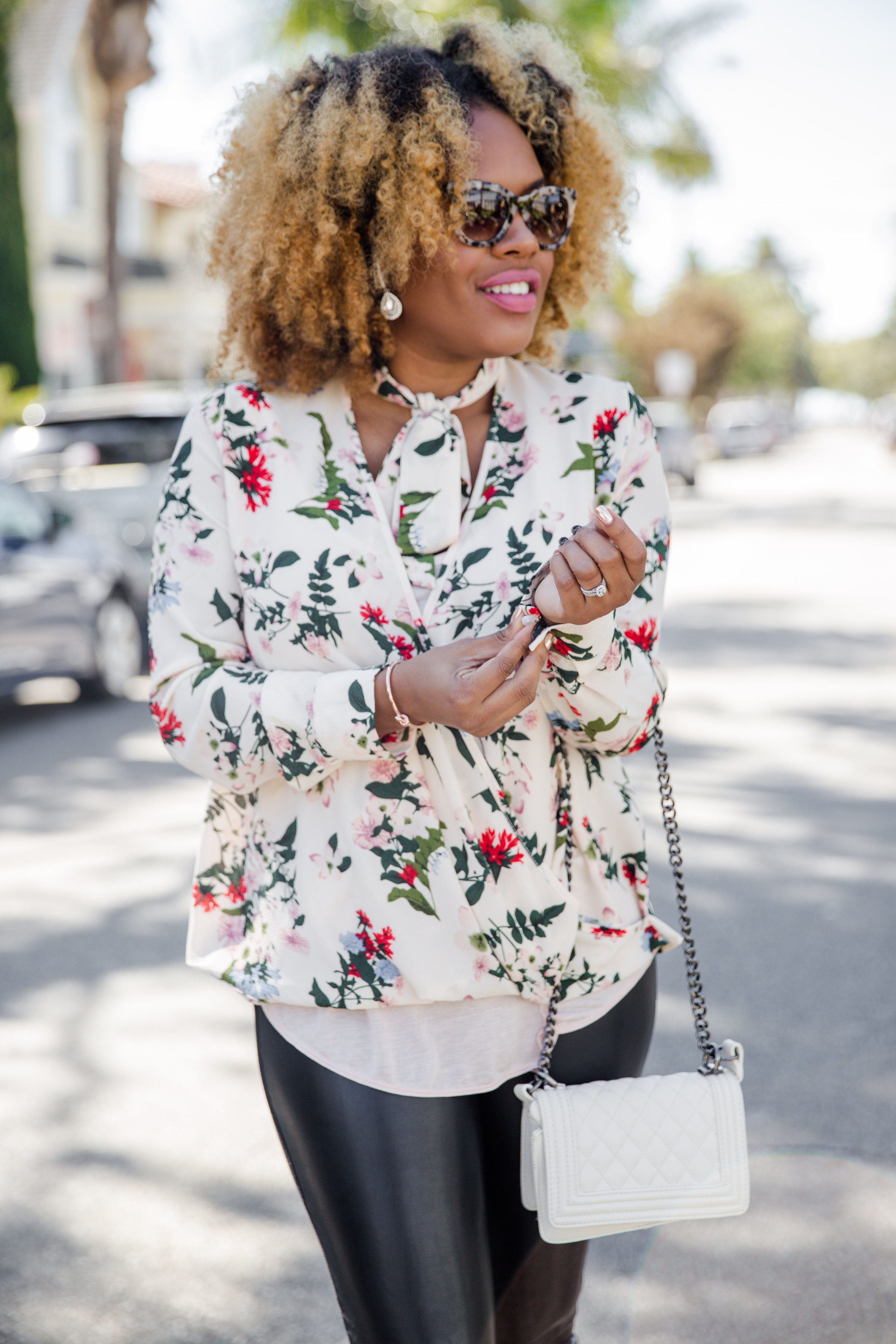 Florals + Leather = Bad Ass // https://thehautemommie.com/leopard-is-a-neutral/