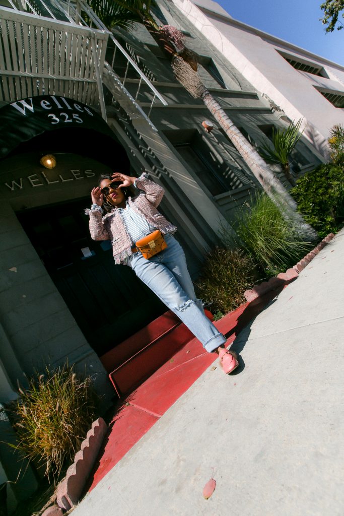 Leslie of The Hautemommie shares her secret to dressing for Fall weather in LA.
